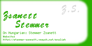 zsanett stemmer business card